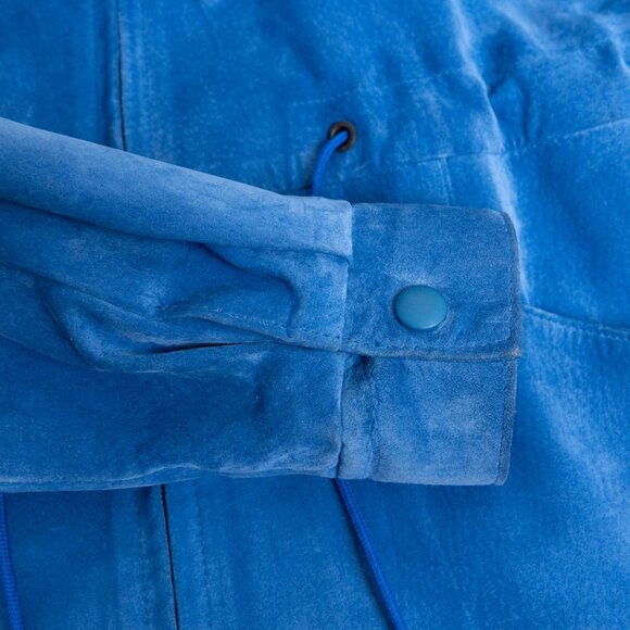 Vintage Danier Blue Suede Hooded Anorak Jacket XS - Picture 6 of 16